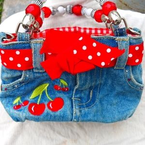 Vintage Homemade Small Jean Purse